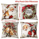 4pcs Merry Christmas Cushion Cover Home Decorations 2025 Christmas Ornament Pillow Case Xmas Navidad Gifts New Year Gifts 2026