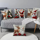 45x45cm Christmas Linen Pillowcase Rabbit Deer Santa Claus Snowman Print Cartoon Pillow Case Sofa Room Xmas Decor Cushion Cover