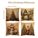 4pcs Merry Christmas Cushion Cover Home Decorations 2025 Christmas Ornament Pillow Case Xmas Navidad Gifts New Year Gifts 2026