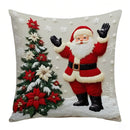 45x45cm Christmas Linen Pillowcase Rabbit Deer Santa Claus Snowman Print Cartoon Pillow Case Sofa Room Xmas Decor Cushion Cover